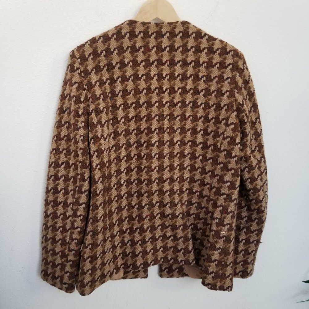 Vintage ORVIS Big Houndstooth Pattern Wool Nylon Blend Blazer Coat Jacket Sz 14 - Picture 3 of 6
